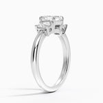 Helena Radiant-Cut Three Stone Diamond Ring (3/8 ct. tw.) Platinum Asscher Engagement Ring