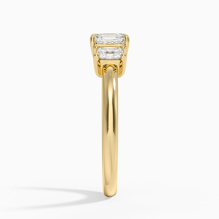 Helena Radiant-Cut Three Stone Diamond Ring (3/8 ct. tw.) Yellow Gold 18k Asscher Engagement Ring