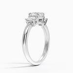 Helena Radiant-Cut Three Stone Diamond Ring (3/8 ct. tw.) Platinum Cushion Engagement Ring