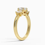 Helena Radiant-Cut Three Stone Diamond Ring (3/8 ct. tw.) Yellow Gold 18k Cushion Engagement Ring