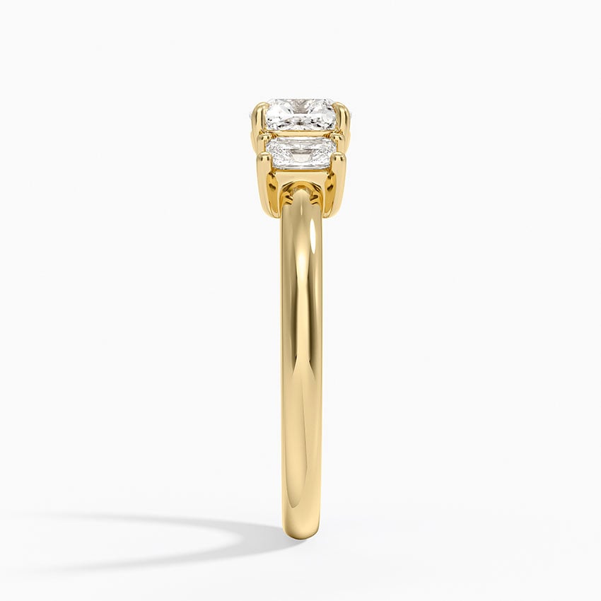Helena Radiant-Cut Three Stone Diamond Ring (3/8 ct. tw.) Yellow Gold 18k Cushion Engagement Ring