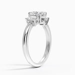 Helena Radiant-Cut Three Stone Diamond Ring (3/8 ct. tw.) Platinum Oval Engagement Ring