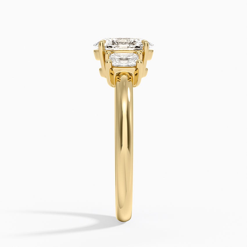 Helena Radiant-Cut Three Stone Diamond Ring (3/8 ct. tw.) Yellow Gold 18k Oval Engagement Ring