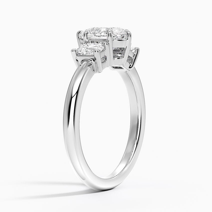 Helena Radiant-Cut Three Stone Diamond Ring (3/8 ct. tw.) Platinum Pear Engagement Ring