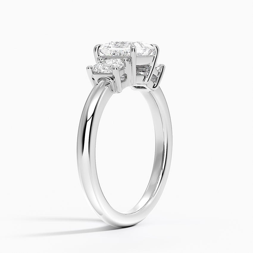 Helena Radiant-Cut Three Stone Diamond Ring (3/8 ct. tw.) Platinum Princess Engagement Ring