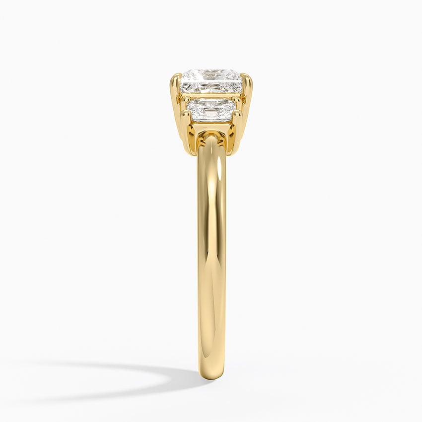 Helena Radiant-Cut Three Stone Diamond Ring (3/8 ct. tw.) Yellow Gold 18k Princess Engagement Ring