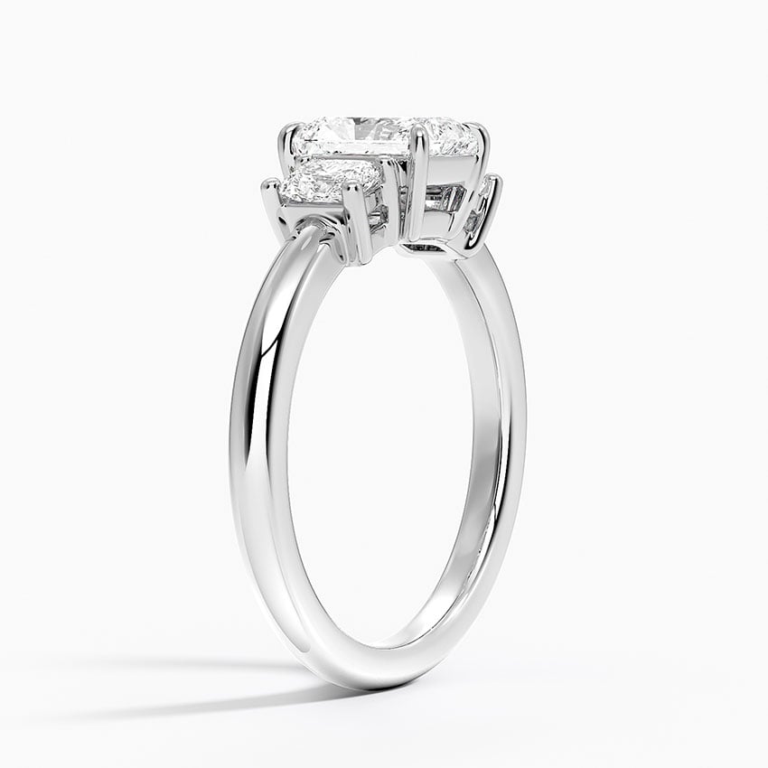 Helena Radiant-Cut Three Stone Diamond Ring (3/8 ct. tw.) Platinum Radiant Engagement Ring
