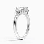 Helena Radiant-Cut Three Stone Diamond Ring (3/8 ct. tw.) Platinum Radiant Engagement Ring