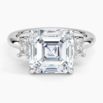 Helena Radiant-Cut Three Stone Diamond Ring (3/8 ct. tw.) Platinum Asscher Engagement Ring