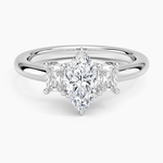Helena Radiant-Cut Three Stone Diamond Ring (3/8 ct. tw.) Platinum Marquise Engagement Ring