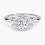 Helena Radiant-Cut Three Stone Diamond Ring (3/8 ct. tw.) Platinum Pear Engagement Ring
