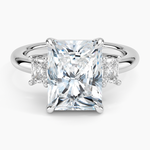 Helena Radiant-Cut Three Stone Diamond Ring (3/8 ct. tw.) Platinum Radiant Engagement Ring