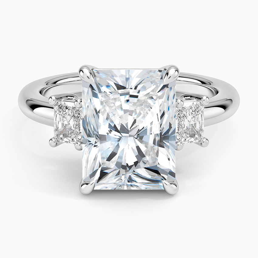 Helena Radiant-Cut Three Stone Diamond Ring (3/8 ct. tw.) Platinum Radiant Engagement Ring