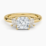 Helena Radiant-Cut Three Stone Diamond Ring (3/8 ct. tw.) Yellow Gold 18k Princess Engagement Ring