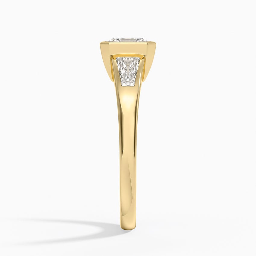 Hayes Three Stone Baguette Diamond Ring (1/2 ct. tw.) Yellow Gold 18k Asscher Engagement Ring