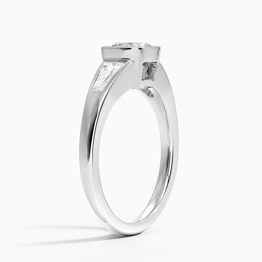 Hayes Three Stone Baguette Diamond Ring (1/2 ct. tw.) Platinum Cushion Engagement Ring