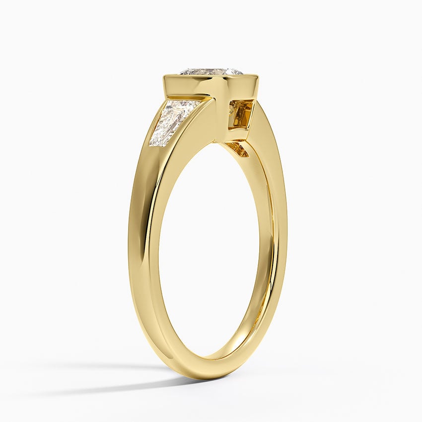 Hayes Three Stone Baguette Diamond Ring (1/2 ct. tw.) Yellow Gold 18k Cushion Engagement Ring