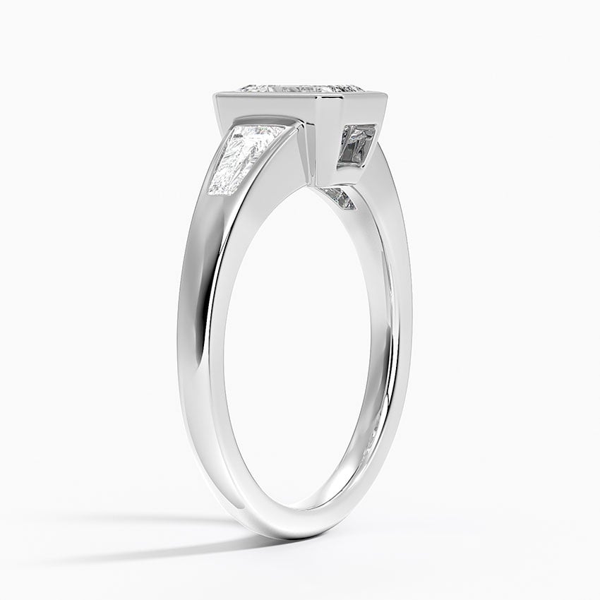 Hayes Three Stone Baguette Diamond Ring (1/2 ct. tw.) Platinum Emerald Engagement Ring