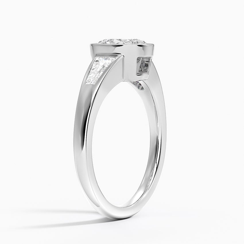 Hayes Three Stone Baguette Diamond Ring (1/2 ct. tw.) Platinum Oval Engagement Ring