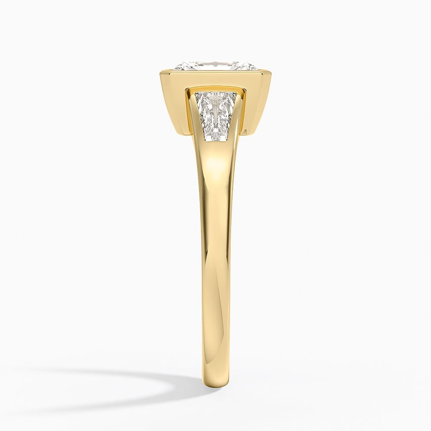 Hayes Three Stone Baguette Diamond Ring (1/2 ct. tw.) Yellow Gold 18k Radiant Engagement Ring