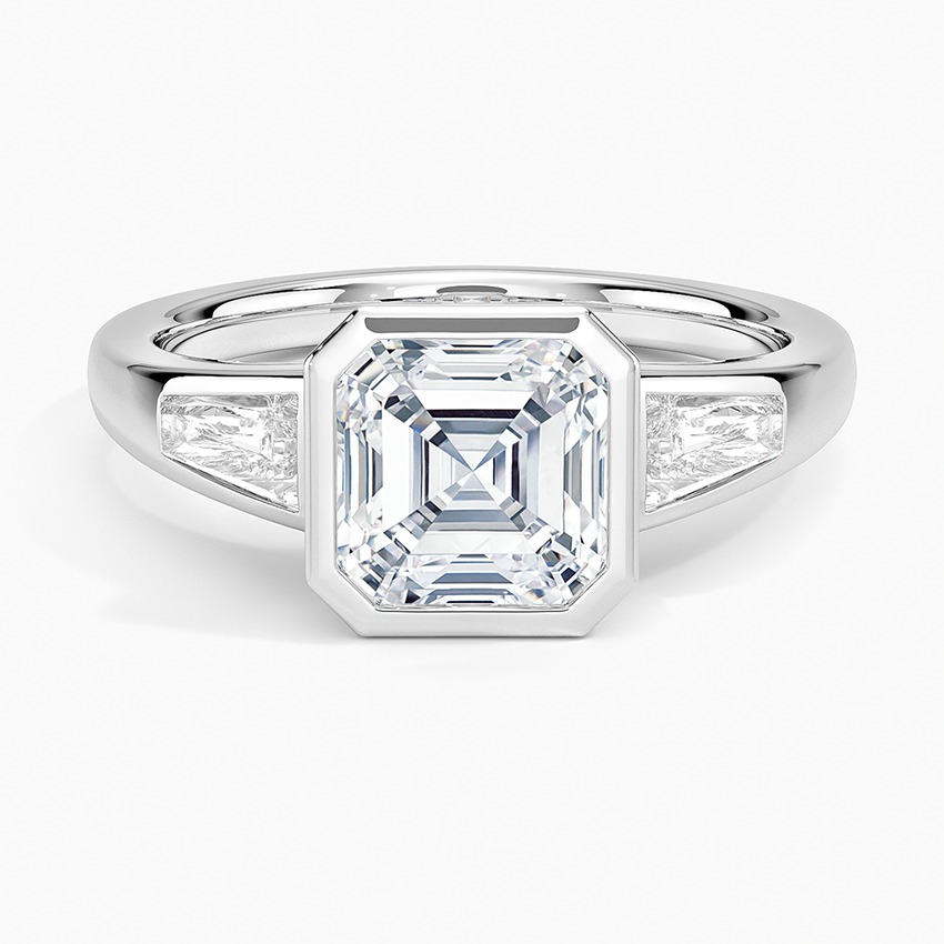 Hayes Three Stone Baguette Diamond Ring (1/2 ct. tw.) Platinum Asscher Engagement Ring