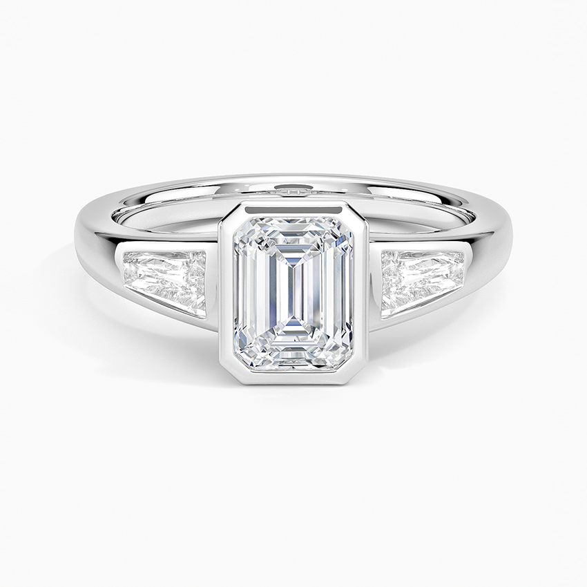 Hayes Three Stone Baguette Diamond Ring (1/2 ct. tw.) Platinum Emerald Engagement Ring