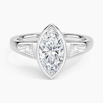 Hayes Three Stone Baguette Diamond Ring (1/2 ct. tw.) Platinum Marquise Engagement Ring