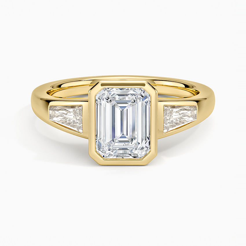 Hayes Three Stone Baguette Diamond Ring (1/2 ct. tw.) Yellow Gold 18k Emerald Engagement Ring