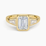 Hayes Three Stone Baguette Diamond Ring (1/2 ct. tw.) Yellow Gold 18k Emerald Engagement Ring