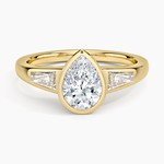 Hayes Three Stone Baguette Diamond Ring (1/2 ct. tw.) Yellow Gold 18k Pear Engagement Ring