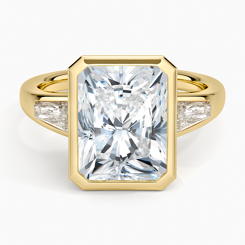 Hayes Three Stone Baguette Diamond Ring (1/2 ct. tw.) Yellow Gold 18k Radiant Engagement Ring