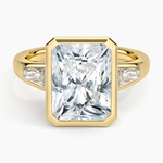 Hayes Three Stone Baguette Diamond Ring (1/2 ct. tw.) Yellow Gold 18k Radiant Engagement Ring