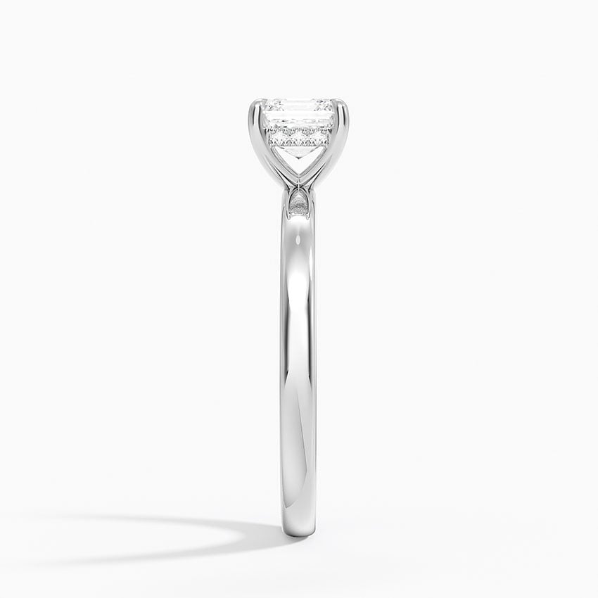 Audrey Perfect Fit Hidden Halo 2mm Diamond Ring Platinum Asscher Engagement Ring