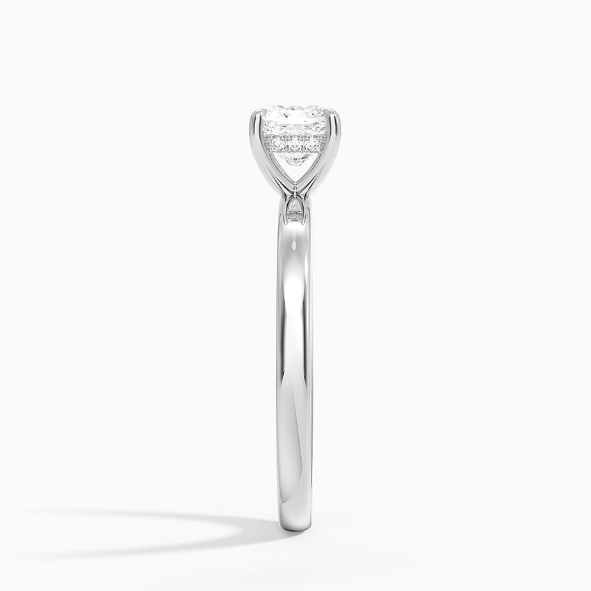 Audrey Perfect Fit Hidden Halo 2mm Diamond Ring Platinum Cushion Engagement Ring
