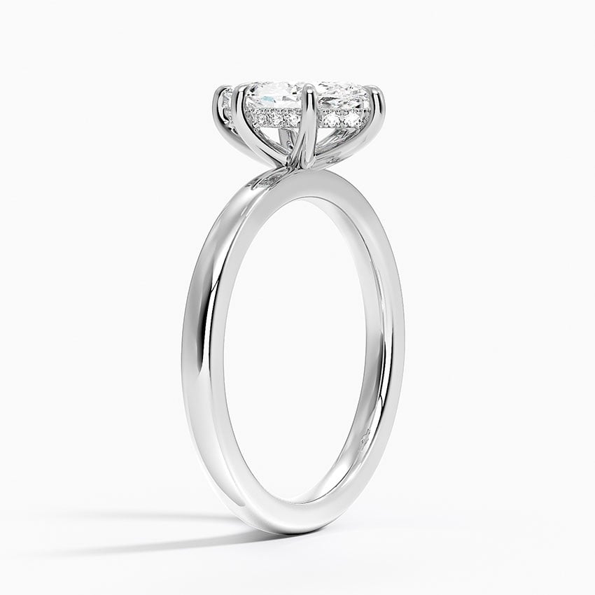 Audrey Perfect Fit Hidden Halo 2mm Diamond Ring Platinum Marquise Engagement Ring
