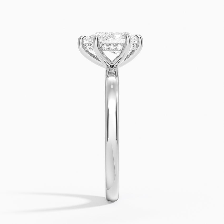 Audrey Perfect Fit Hidden Halo 2mm Diamond Ring Platinum Pear Engagement Ring