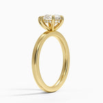 Audrey Perfect Fit Hidden Halo 2mm Diamond Ring Yellow Gold 18k Pear Engagement Ring