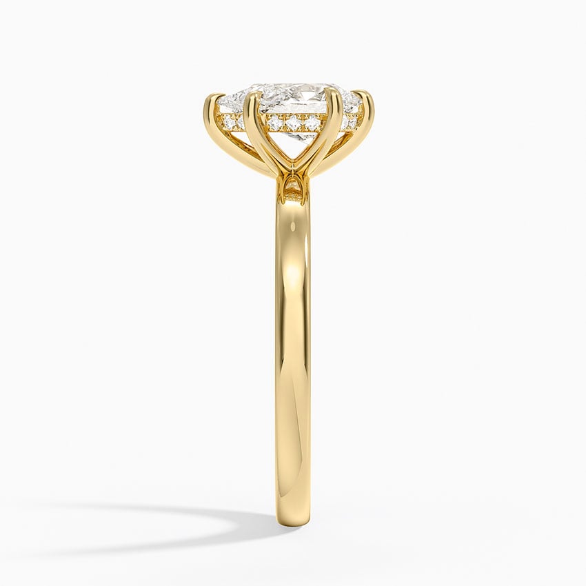 Audrey Perfect Fit Hidden Halo 2mm Diamond Ring Yellow Gold 18k Pear Engagement Ring