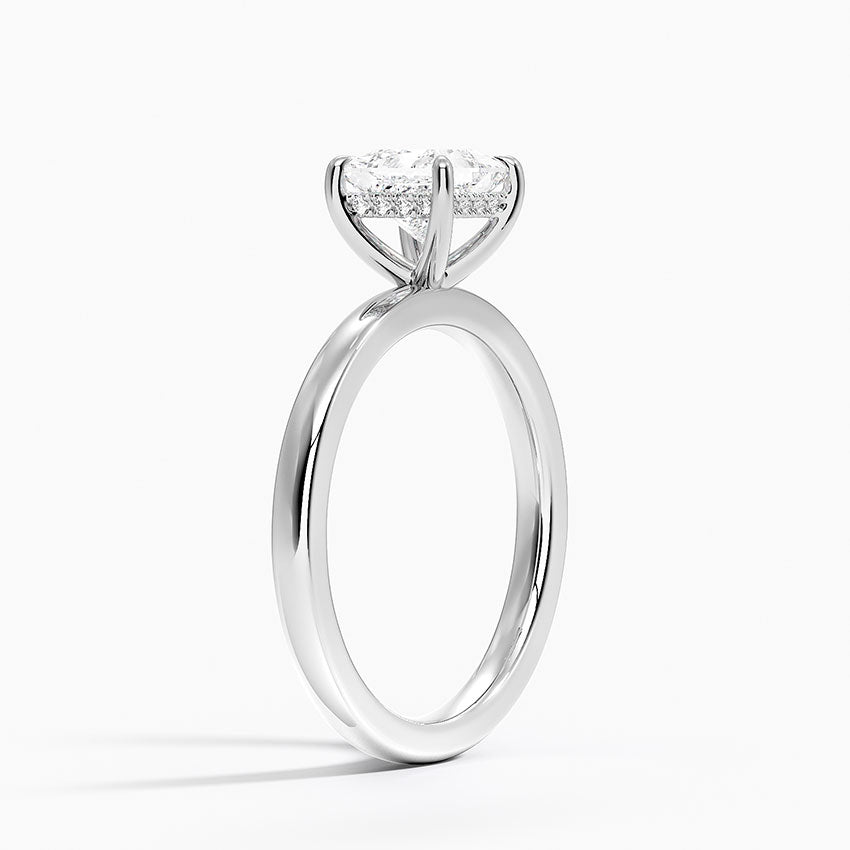 Audrey Perfect Fit Hidden Halo 2mm Diamond Ring Platinum Princess Engagement Ring