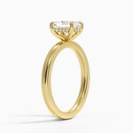 Audrey Perfect Fit Hidden Halo 2mm Diamond Ring Yellow Gold 18k Radiant Engagement Ring