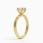 Audrey Perfect Fit Hidden Halo 2mm Diamond Ring Yellow Gold 18k Round Engagement Ring
