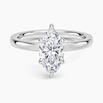 Audrey Perfect Fit Hidden Halo 2mm Diamond Ring Platinum Marquise Engagement Ring