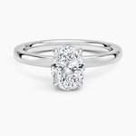 Audrey Perfect Fit Hidden Halo 2mm Diamond Ring Platinum Oval Engagement Ring