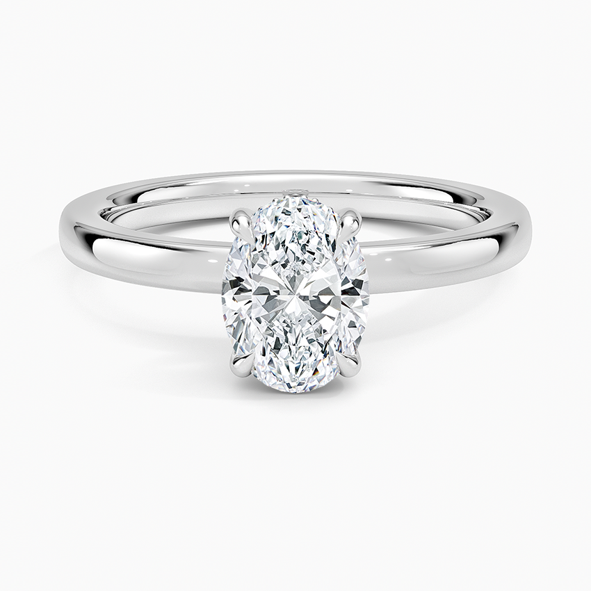 Audrey Perfect Fit Hidden Halo 2mm Diamond Ring Platinum Oval Engagement Ring