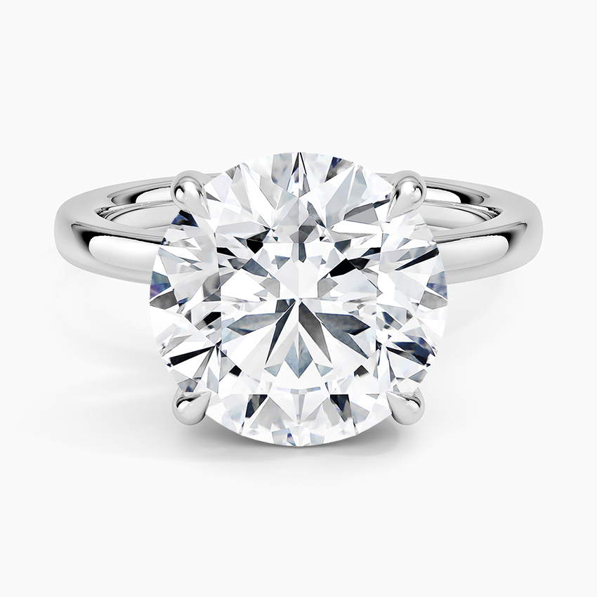 Audrey Perfect Fit Hidden Halo 2mm Diamond Ring Platinum Round Engagement Ring