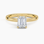 Audrey Perfect Fit Hidden Halo 2mm Diamond Ring Yellow Gold 18k Emerald Engagement Ring