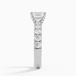 Ellora Half Coverage Diamond Ring Platinum Emerald Engagement Ring