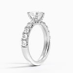 Ellora Half Coverage Diamond Ring Platinum Heart Engagement Ring