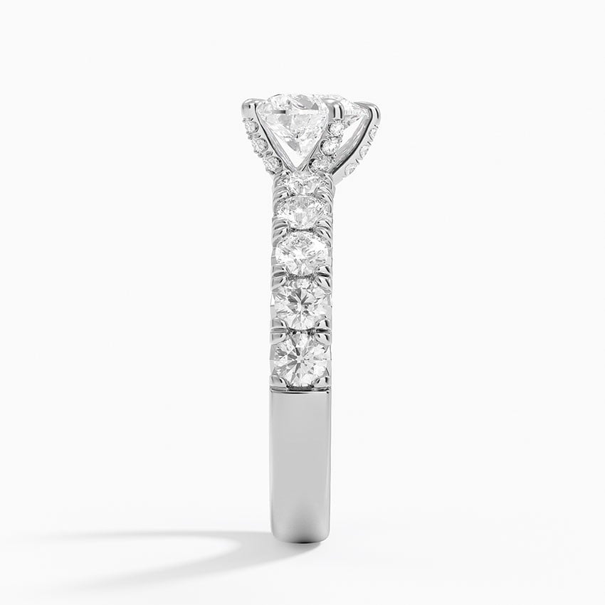 Ellora Half Coverage Diamond Ring Platinum Heart Engagement Ring