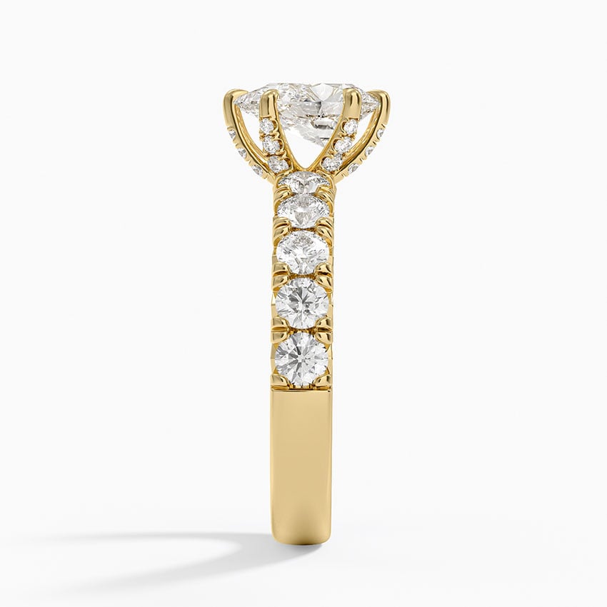 Ellora Half Coverage Diamond Ring Yellow Gold 18k Pear Engagement Ring